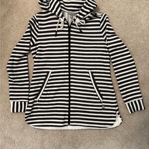 Talbots Black and White Striped Utility Jacket
